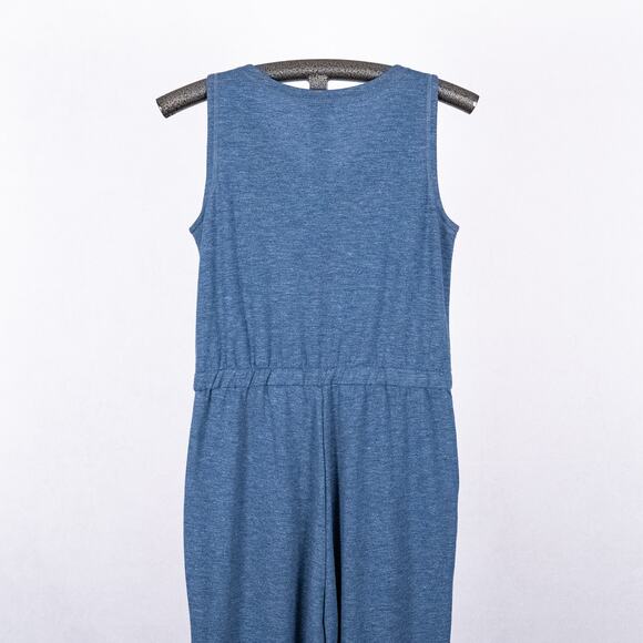 T by Talbots Jumpsuit Heathered Blue Women's Size XS Casual Lounge Cozy Comfort - Picture 5 of 6